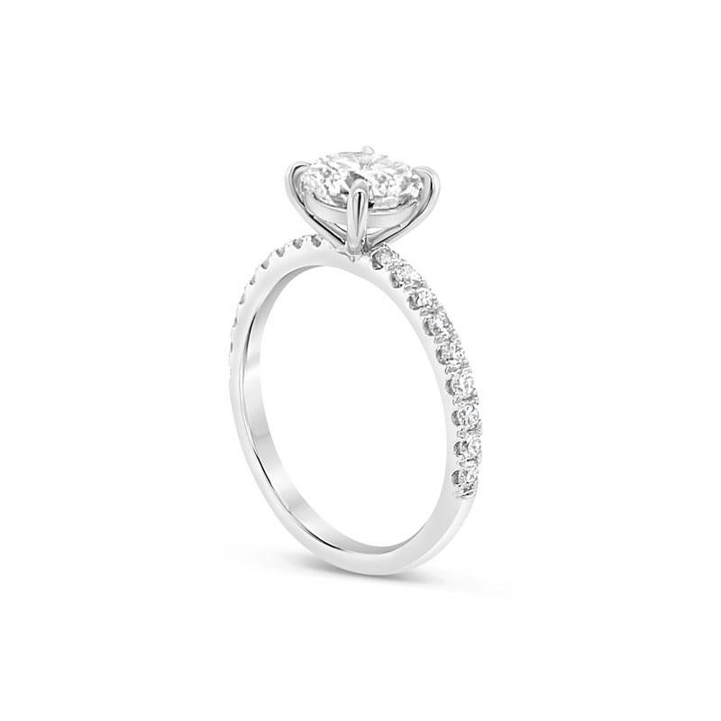 Taille ronde Bague de fiançailles avec diamant taille brillant rond de 1,25 carat certifié par le GIA