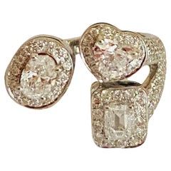 GIA-zertifizierter 1,25 Karat Diamanten 18K Gold Cocktail-Ring