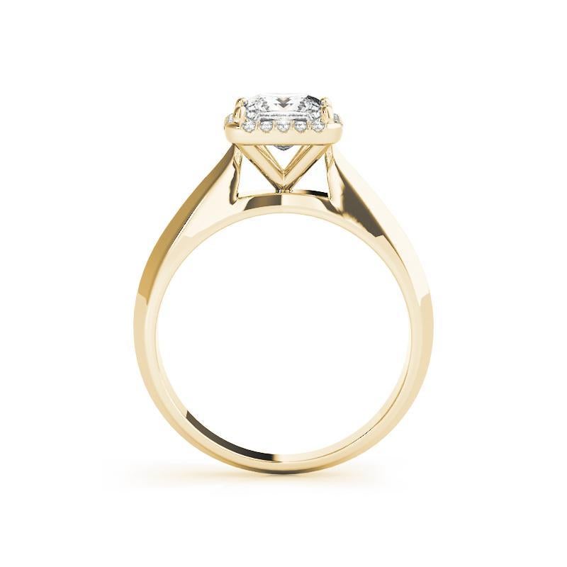 Anillo de diamantes con halo cuadrado y banda de filo de navaja princesa de 1,25 ct certificado por GIA Corte princesa en venta