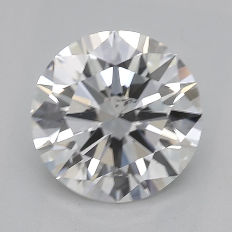 Offering an exquisite diamond ring that marries classic elegance with contemporary design, this captivating piece features a stunning round diamond solitaire weighing 1.25 and graded F and SI2. The glistening facets of the central diamond are