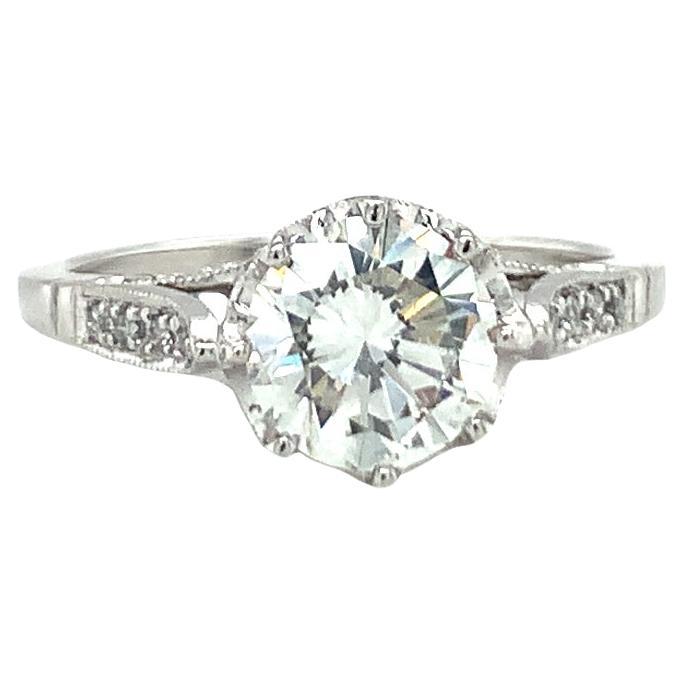 GIA Certified 1.26 Carat Diamond 18K White Gold Engagement Ring