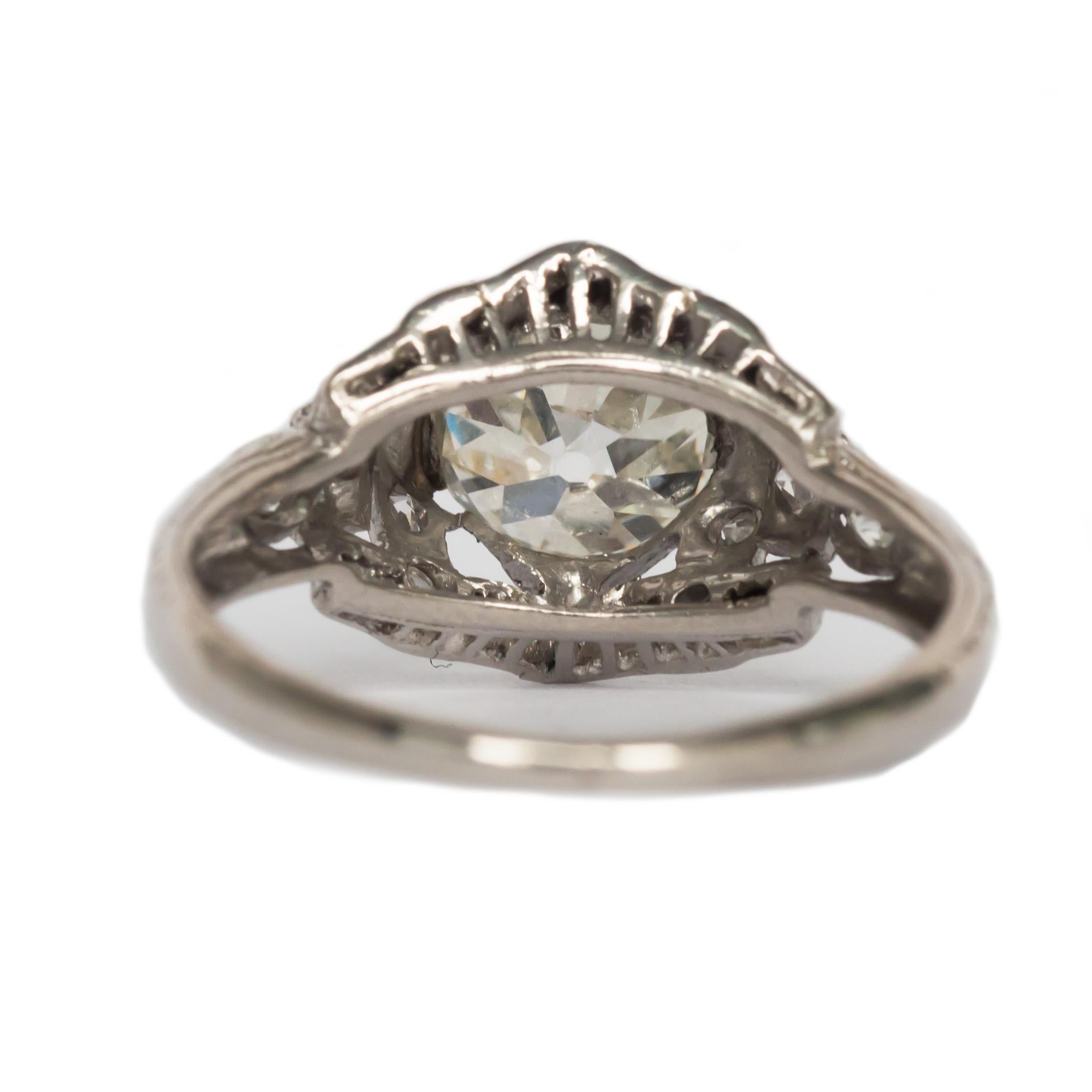 Art Deco GIA Certified 1.26 Carat Diamond Platinum Engagement Ring For Sale