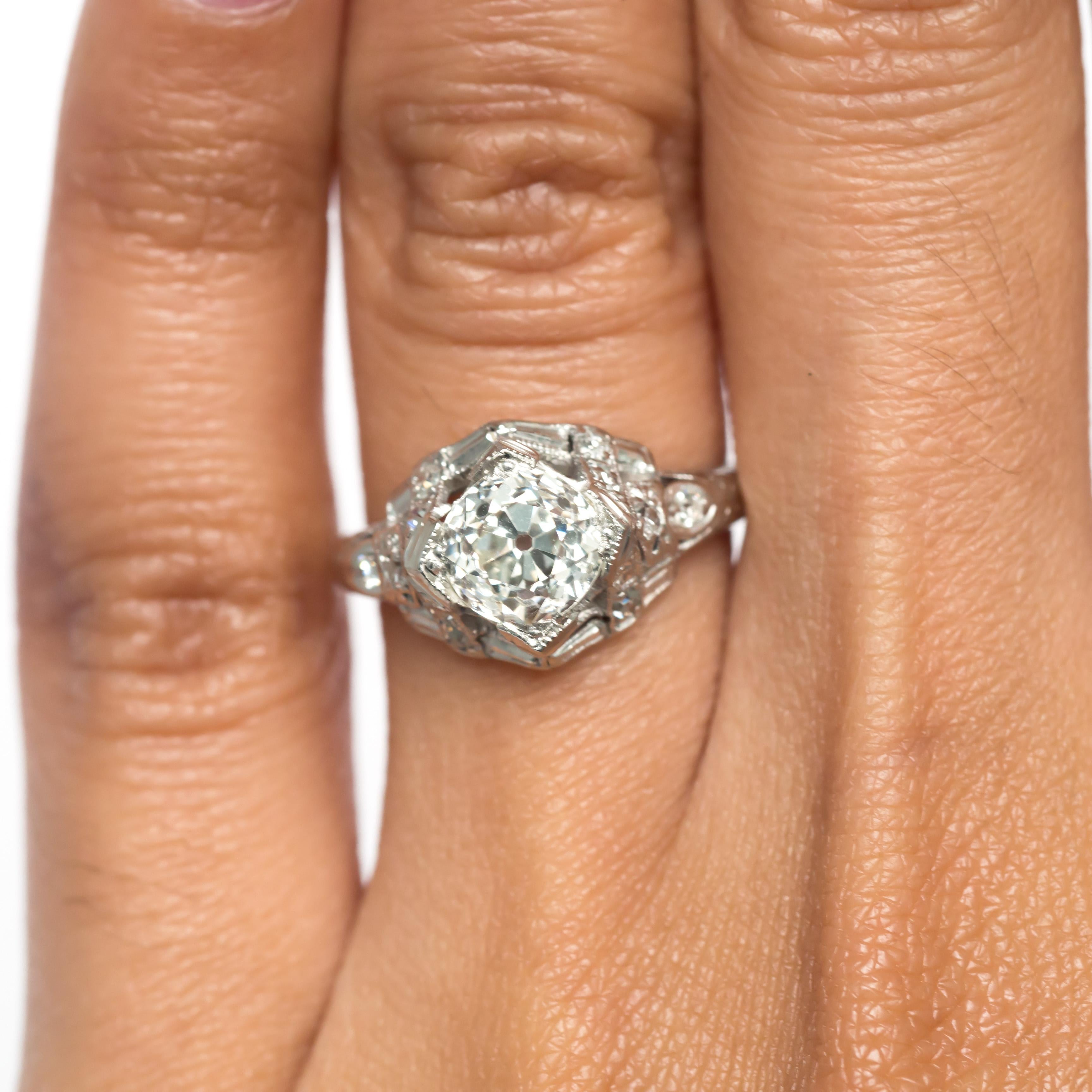 Women's GIA Certified 1.26 Carat Diamond Platinum Engagement Ring For Sale
