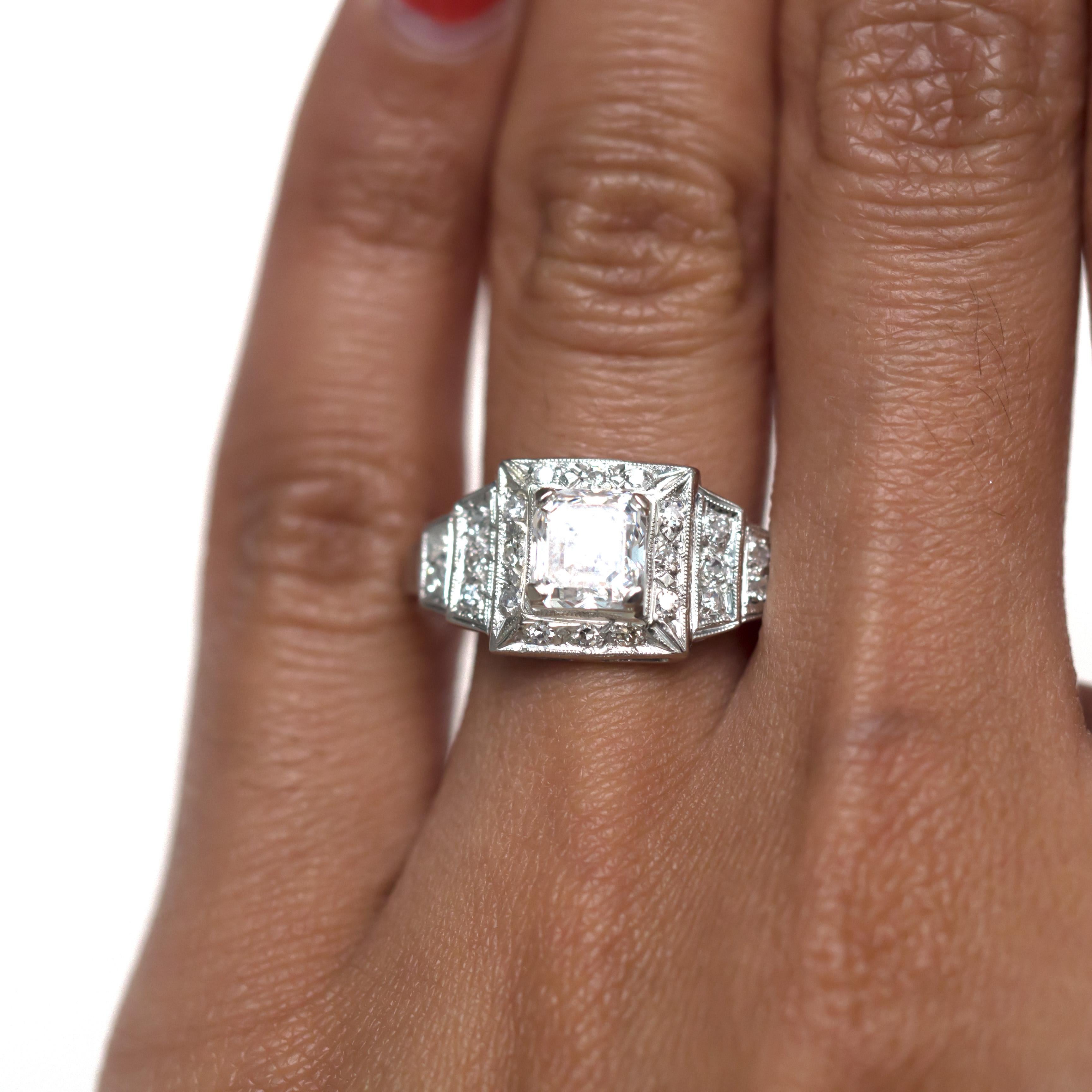 GIA Certified 1.26 Carat Diamond Platinum Engagement Ring For Sale 1