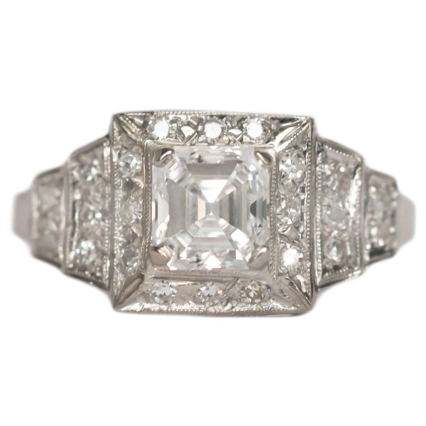 GIA Certified 1.26 Carat Diamond Platinum Engagement Ring For Sale