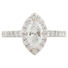 GIA Certified 1.26 Carat Marquise Cut Diamond Engagement Ring 18 Karat In Stock
