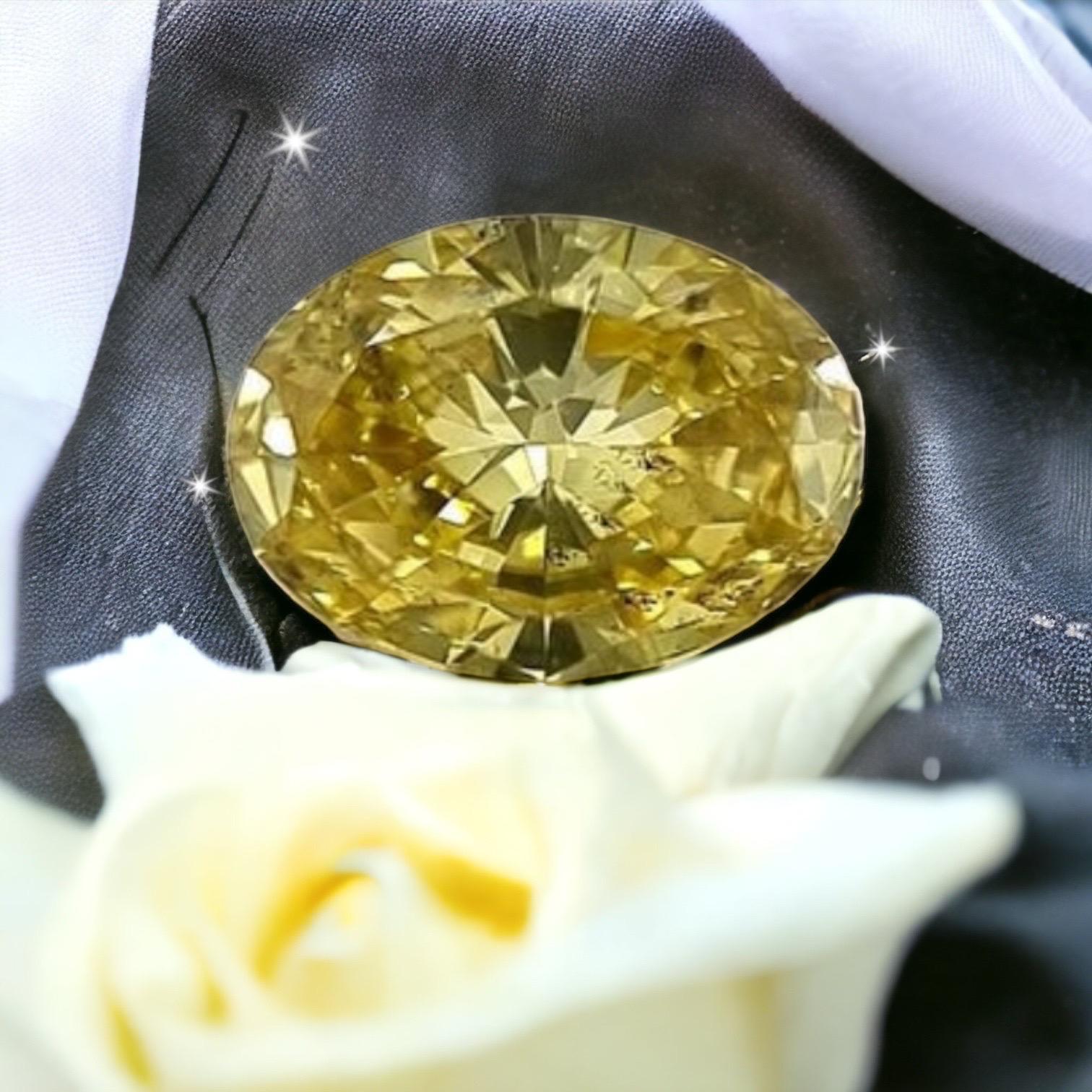 Certifié GIA  1,26 carat Oval Brilliante Vivid Diamonds Loose Yellow Zimmi Unisexe en vente