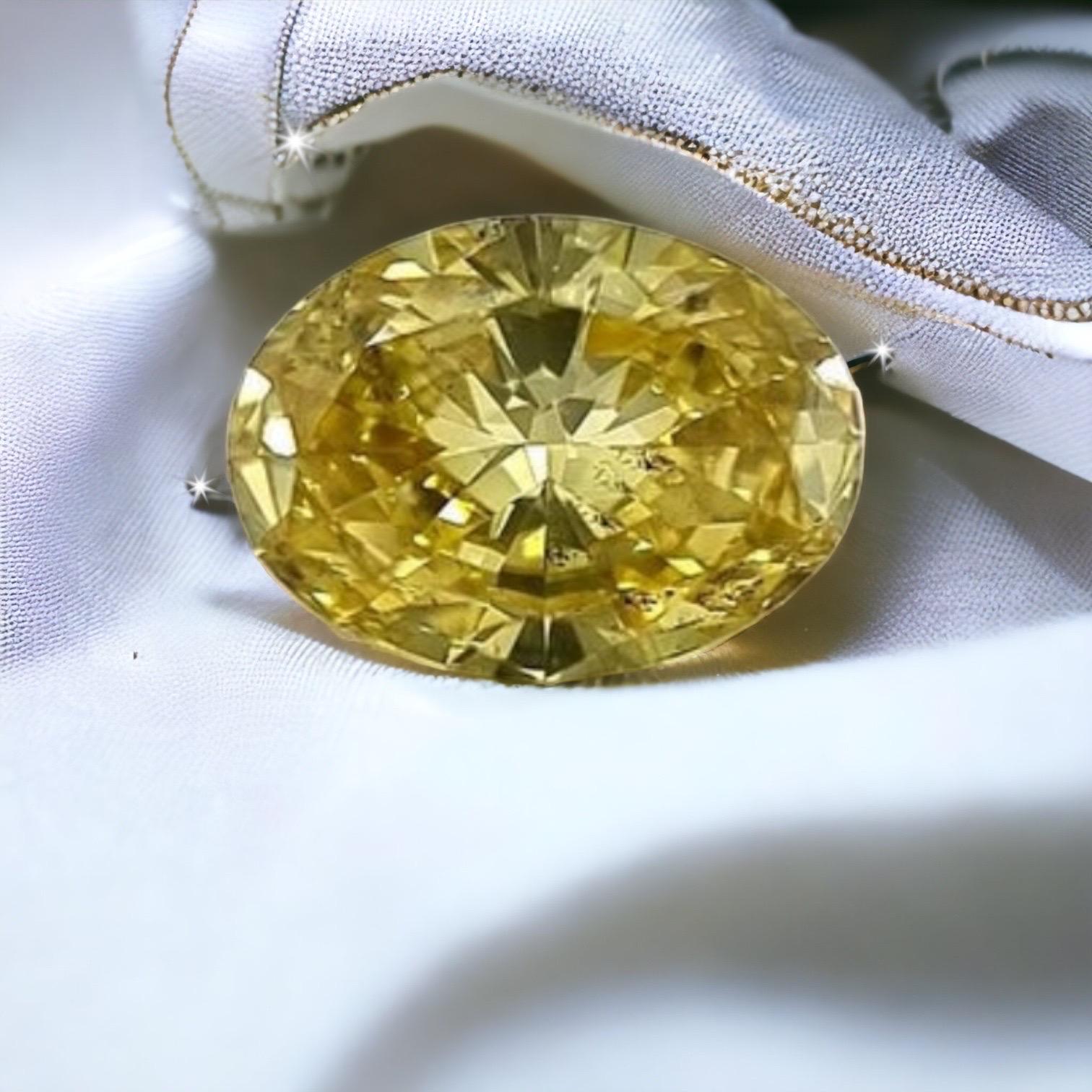 Certifié GIA  1,26 carat Oval Brilliante Vivid Diamonds Loose Yellow Zimmi en vente 1