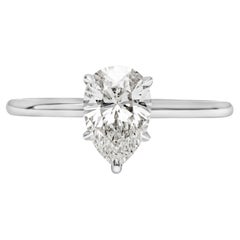 GIA Certified 1.26 Carats Pear Shape Diamond Solitaire Engagement Ring