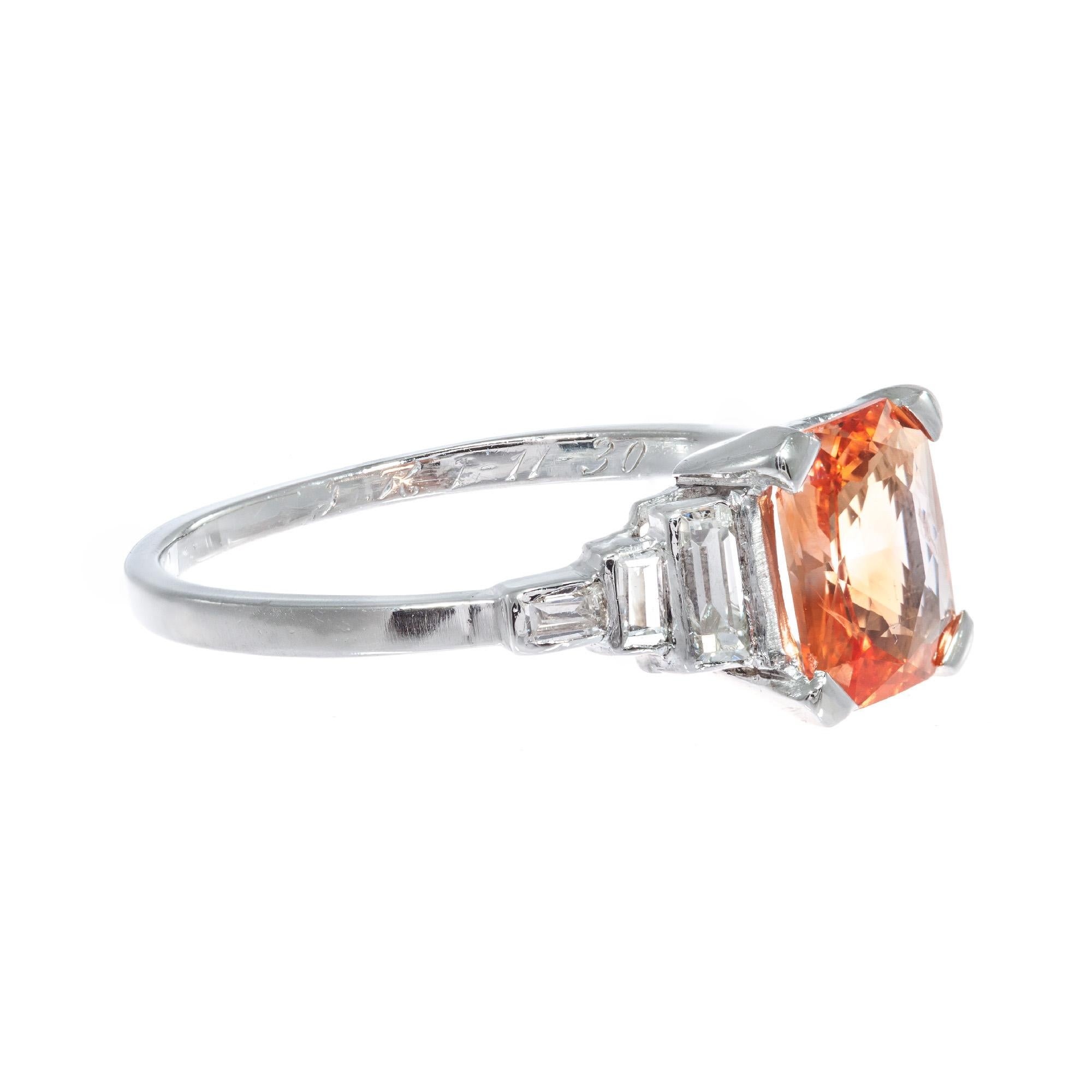 orange sapphire engagement ring