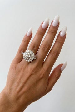 GIA Certified 12.63 Carat Round Brilliant Diamond Ring