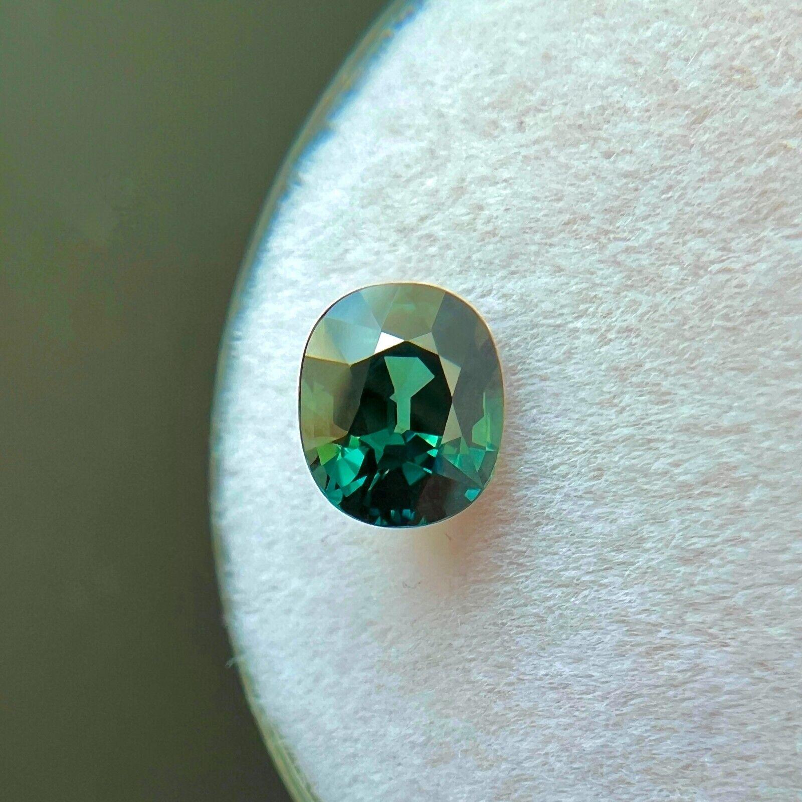 GIA Certificado 1,26ct Zafiro Verde Teal Azul Sin Tratar 6,3x5,3mm Gema Talla Ovalada Corte oval en venta