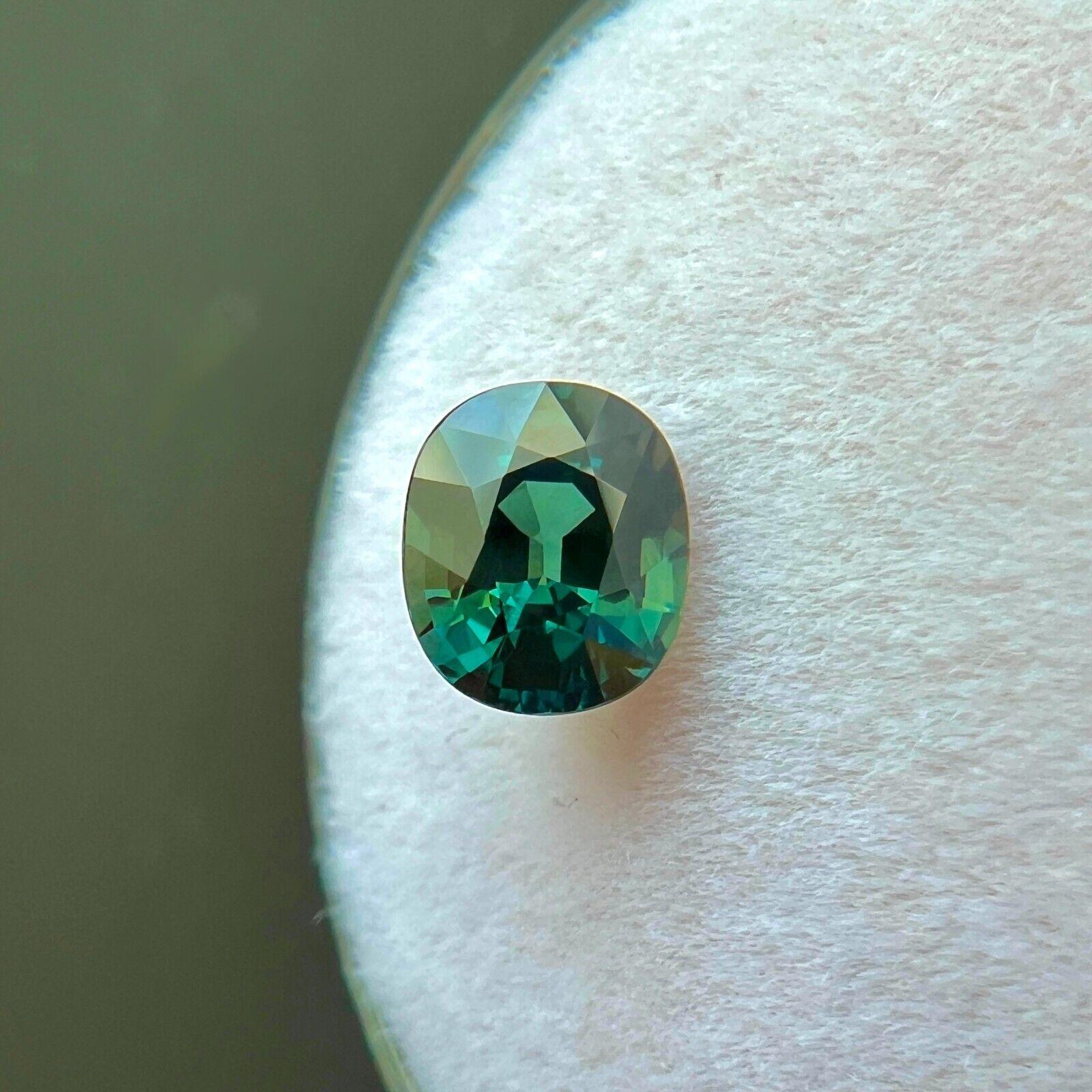 GIA Certificado 1,26ct Zafiro Verde Teal Azul Sin Tratar 6,3x5,3mm Gema Talla Ovalada en Nuevo estado para la venta en Birmingham, GB