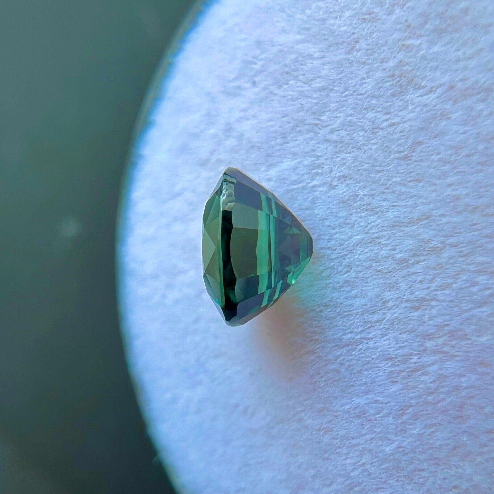 GIA Certificado 1,26ct Zafiro Verde Teal Azul Sin Tratar 6,3x5,3mm Gema Talla Ovalada en venta 1