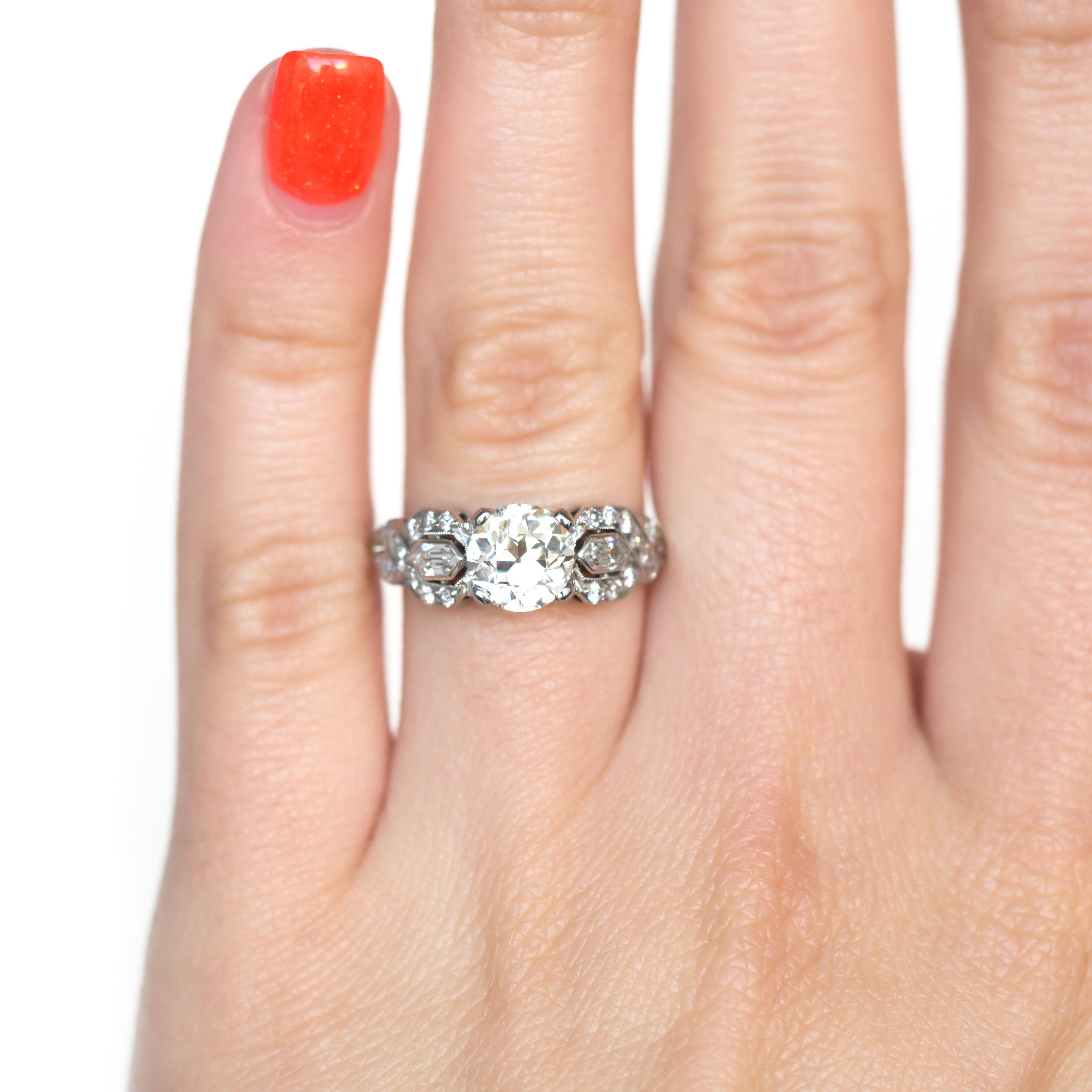 GIA Certified 1.27 Carat Diamond Platinum Engagement Ring In Good Condition For Sale In Atlanta, GA