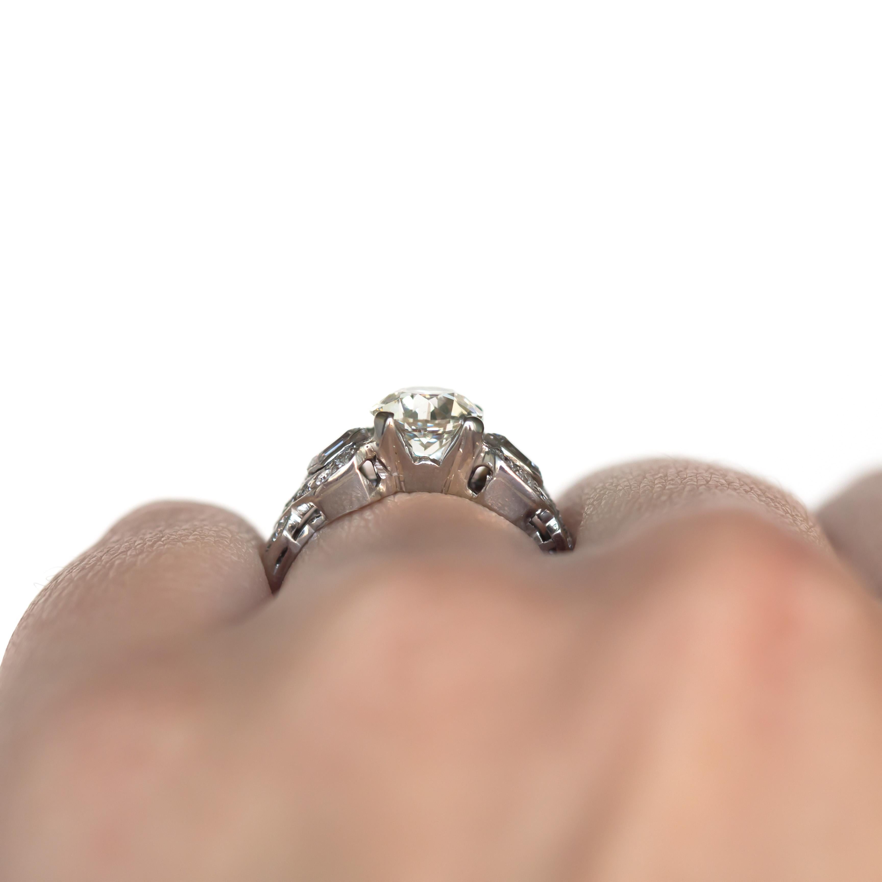 GIA Certified 1.27 Carat Diamond Platinum Engagement Ring For Sale 1