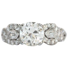 GIA Certified 1.27 Carat Diamond Platinum Engagement Ring