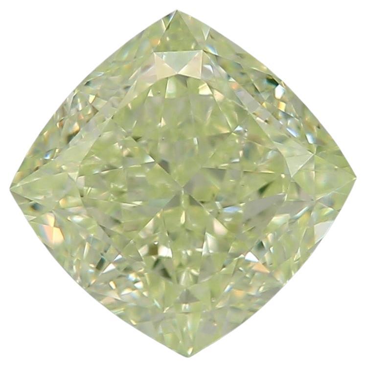 GIA Certified 1.27 Carat Fancy Light Yellow Green SI1 Clarity Diamond