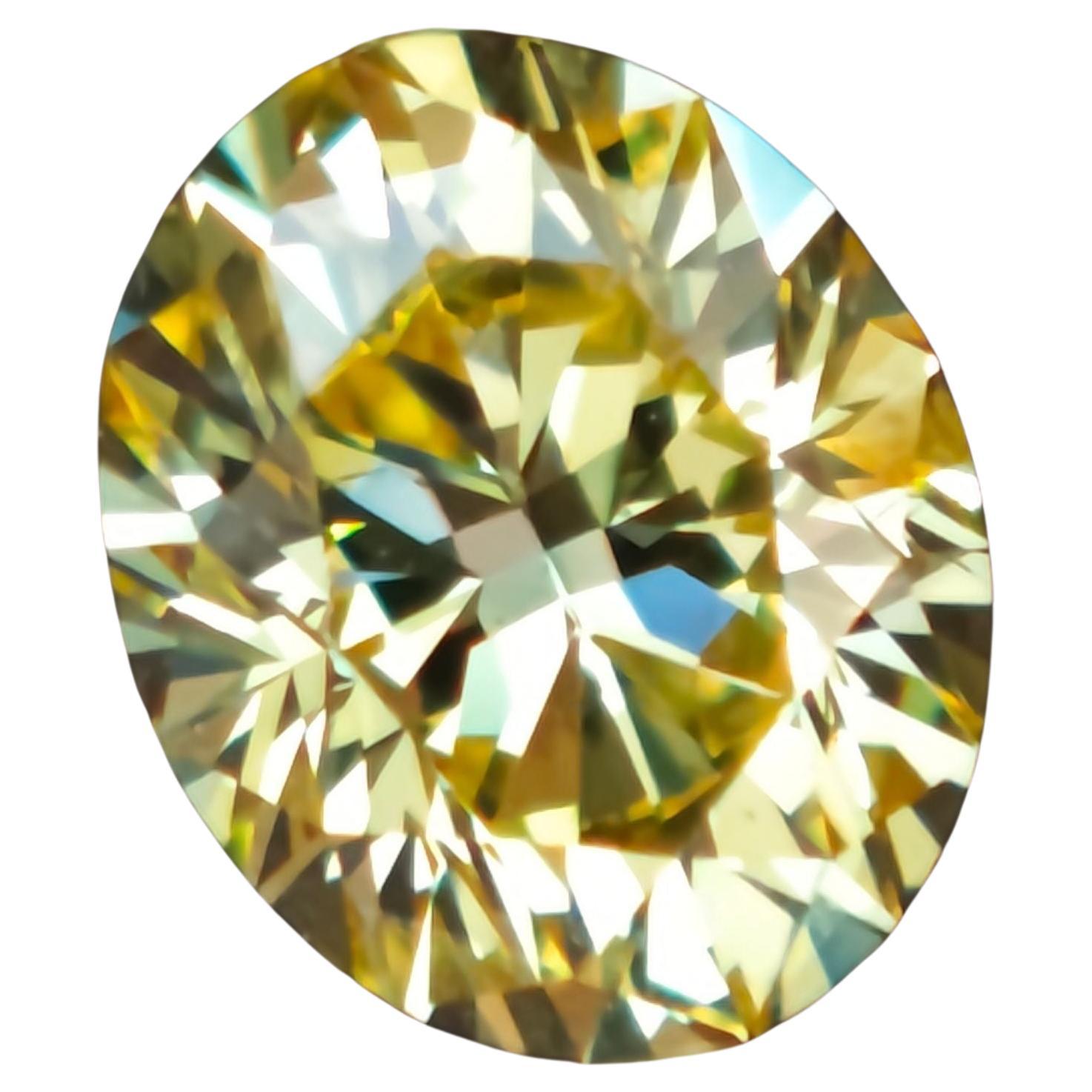 GIA Certified 1.27 Carat Fancy Vivid Yellow Oval Brilliant natural Diamond en venta