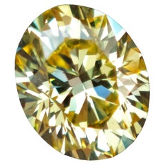 GIA Certified 1.27 Carat Fancy Vivid Yellow Oval Brilliant natural Diamond