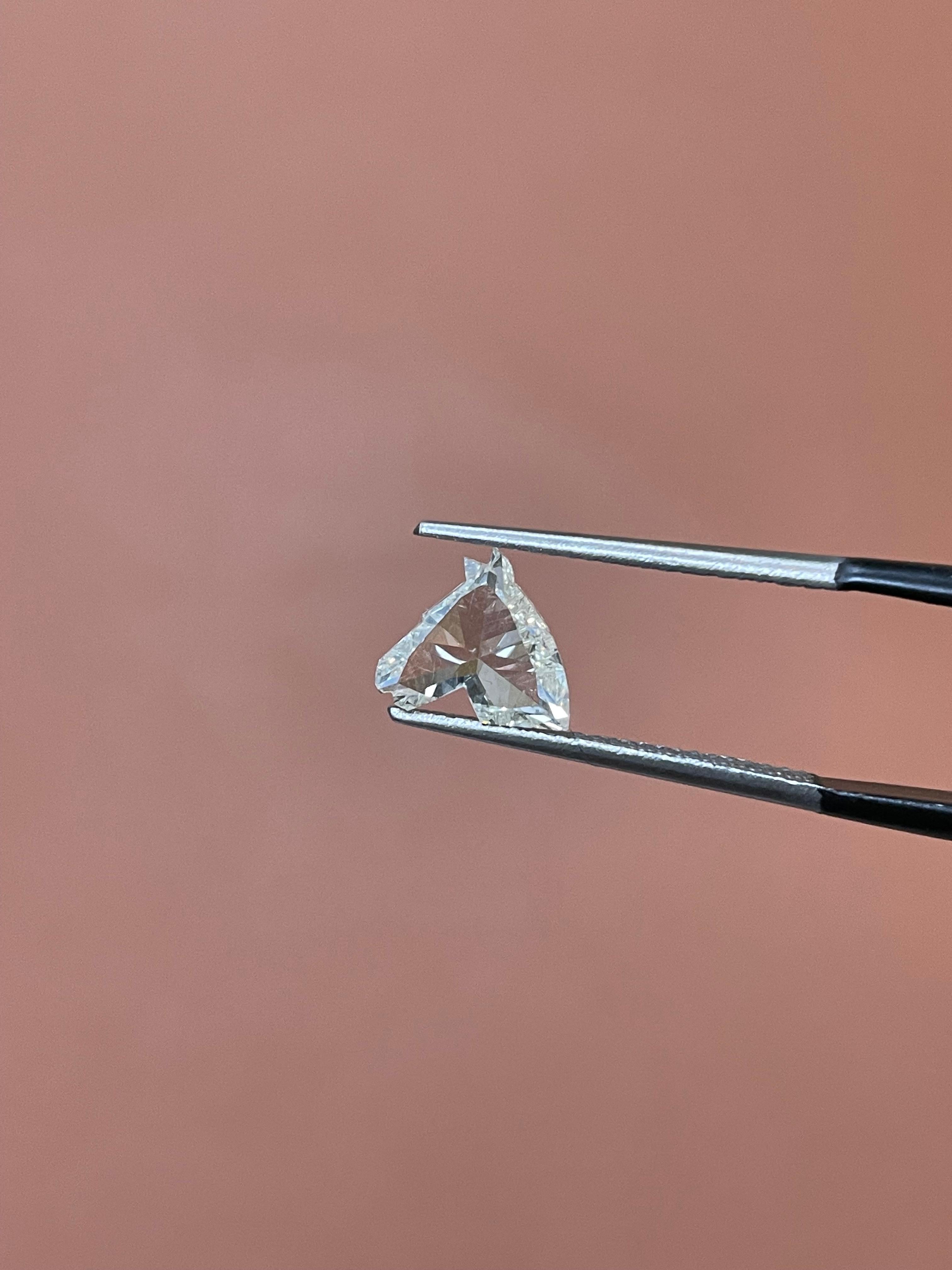 Taille brillant Diamant naturel certifié GIA 1,27 carat Horse Modified Brilliant L SI1 en vente