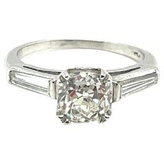 G.I.A. Certified 1.27 Carat Old Mine Diamond Platinum Engagement Ring