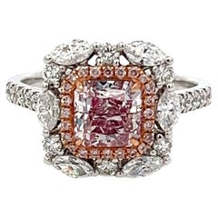 GIA-zertifizierter 1,27 Karat rosa Diamantring