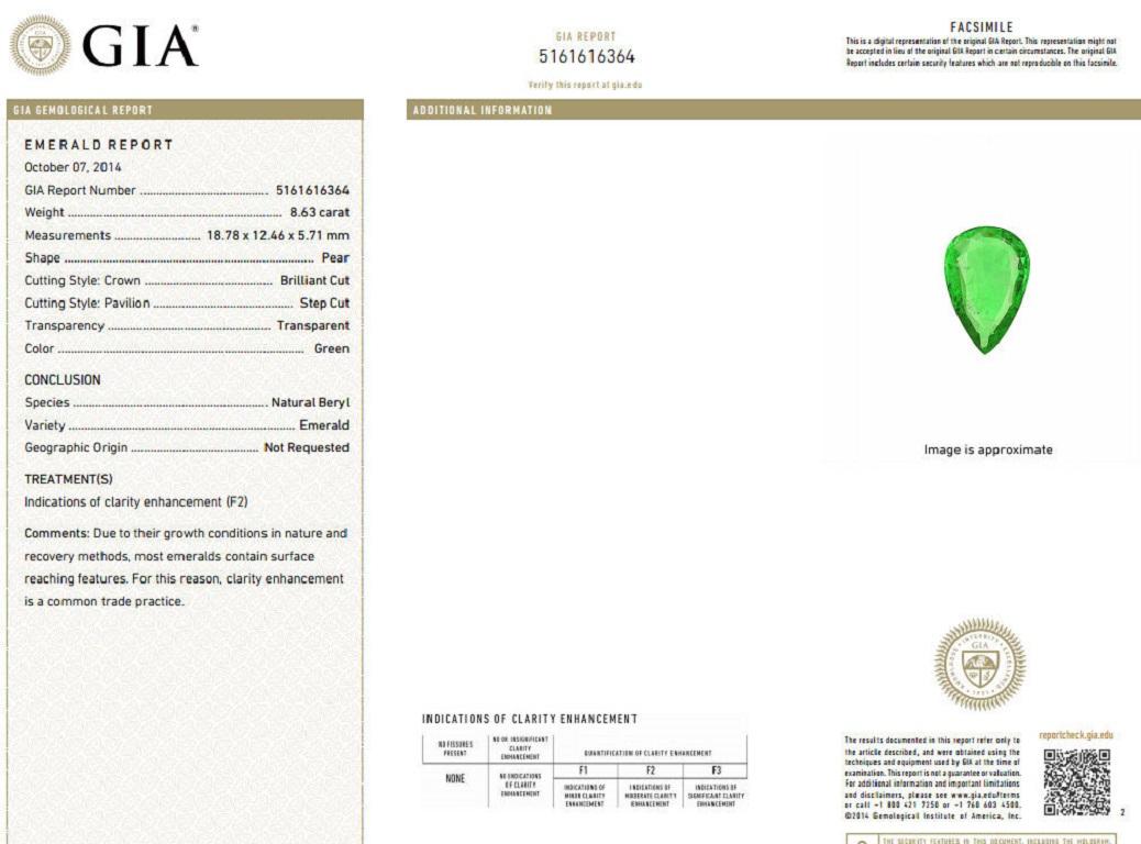 GIA-zertifizierter 12,77 Karat natürlicher Smaragd Fancy Farben Cocktail-Diamantring 18kt im Angebot 3
