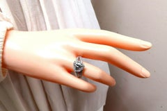 GIA Certified 1.27 Carat Heart Shape Diamond Cluster Ring 14 Karat