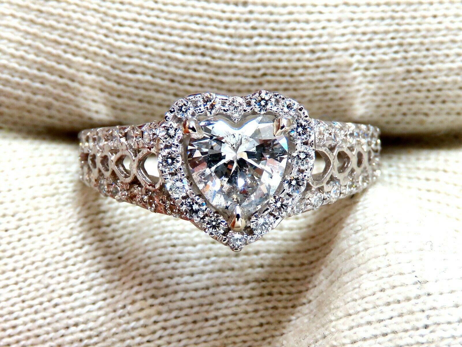 GIA Certified 1.27 Carat Heart Shape Diamond Cluster Ring 14 Karat In New Condition For Sale In New York, NY