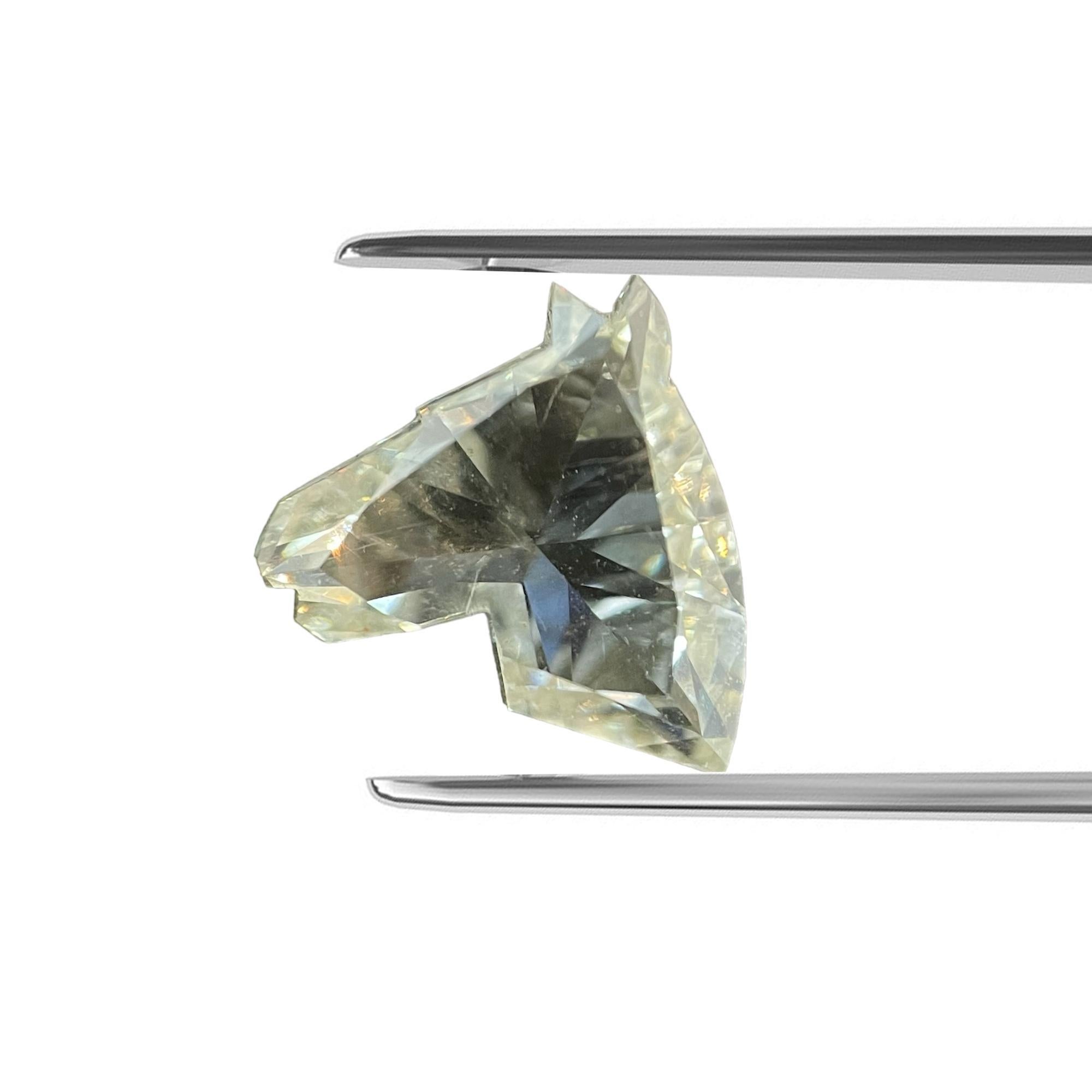 Gia Certified 1.27ct Horse Modified Brilliant L SI1 Diamond Ring in 18k Gold For Sale 5