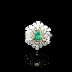 GIA Certified 1.28 Carat Fancy light Yellowish Green I1 Clarity Diamond Ring