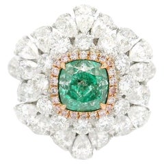 GIA Certified 1.28 Carat Fancy light Yellowish Green I1 Clarity Diamond Ring