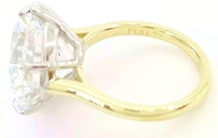 GIA Certified 12.80 Carat Round Brilliant Cut 18k Platinum Ring