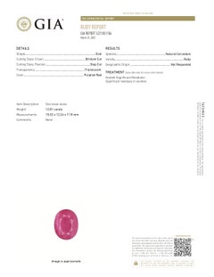 GIA Certified 12.81 Carat Oval Shape Ruby