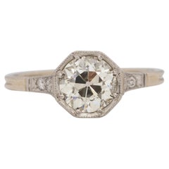 GIA Certified 1.29 Carat Edwardian Diamond Platinum & 14 Karat Engagement Ring