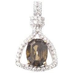 GIA Certified 1.29 Carat Fancy Brown Oval Diamond Pendant 14 Karat Gold