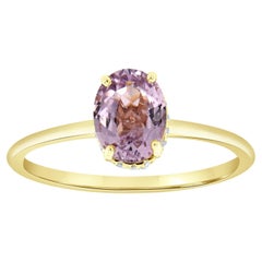 Bague halo de diamants ovales rose-violet non chauffé et non chauffé de 1,29 carat certifié par le GIA