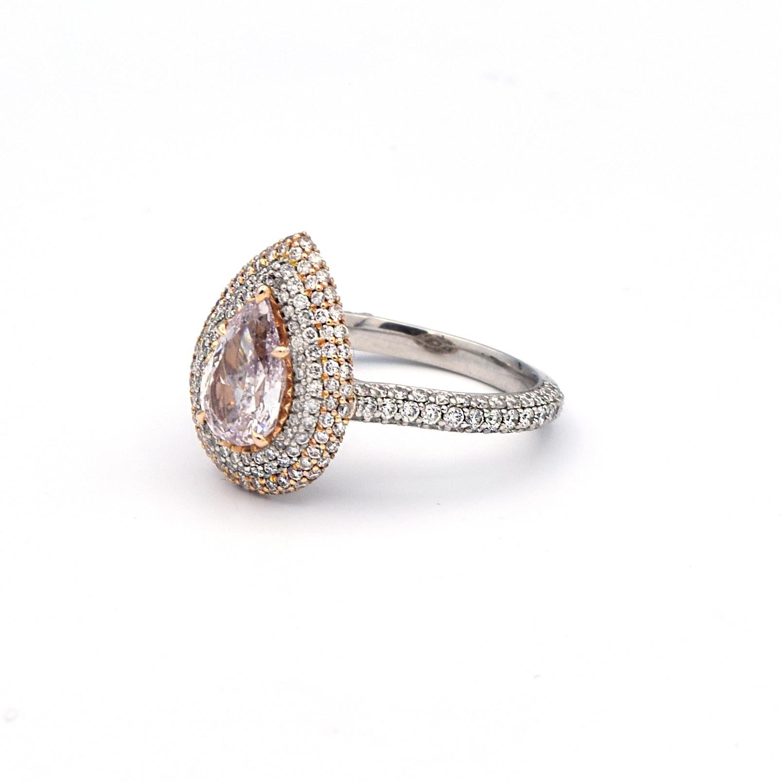 Modern GIA Certified 1.29 Carat Pink Diamond Ring For Sale