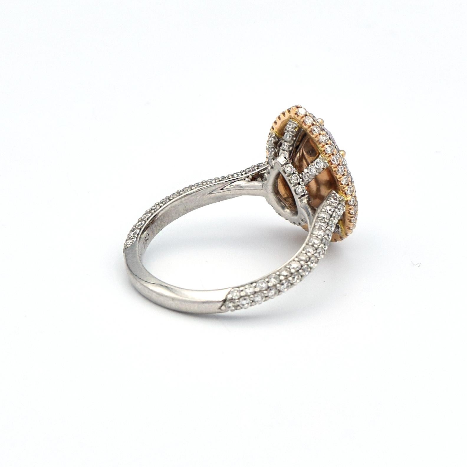 Women's or Men's GIA Certified 1.29 Carat Pink Diamond Ring For Sale