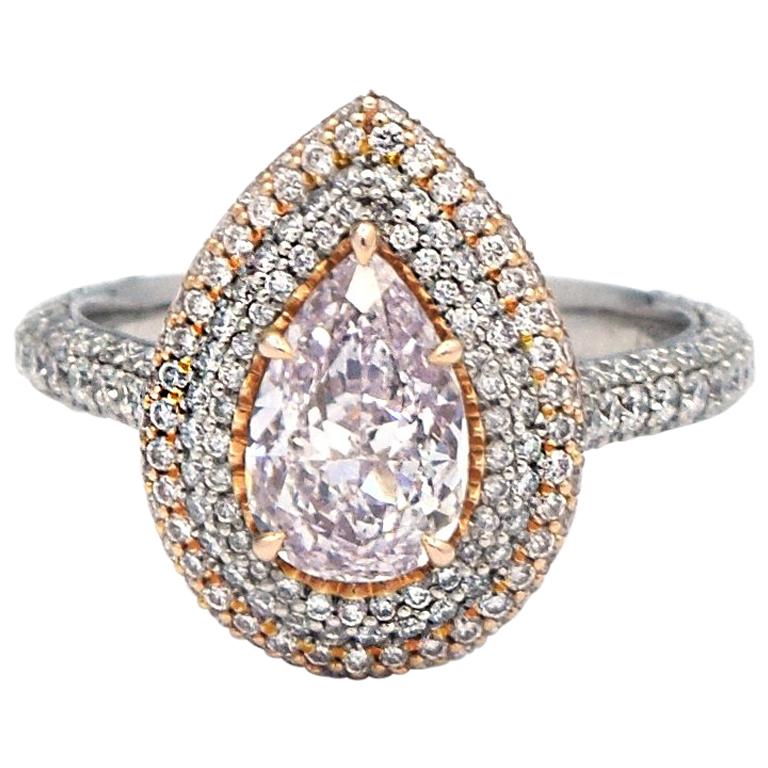 GIA Certified 1.29 Carat Pink Diamond Ring For Sale