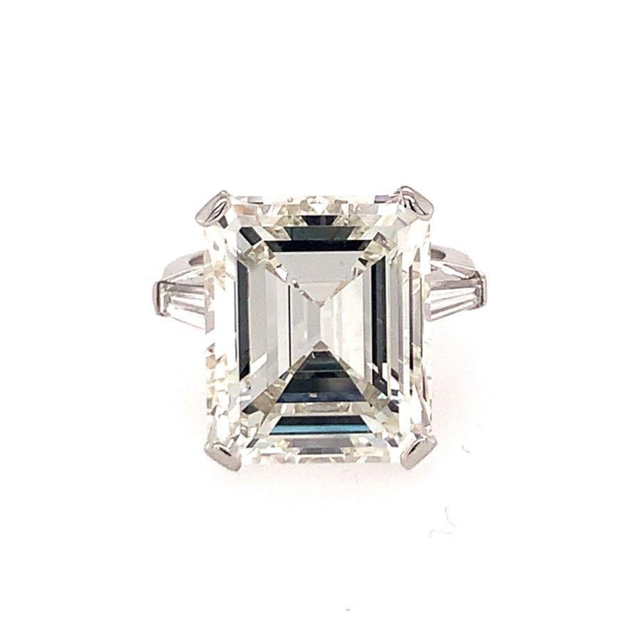 Emerald Cut GIA Certified 12.94 Carat Diamond Engagement Ring in Platinum