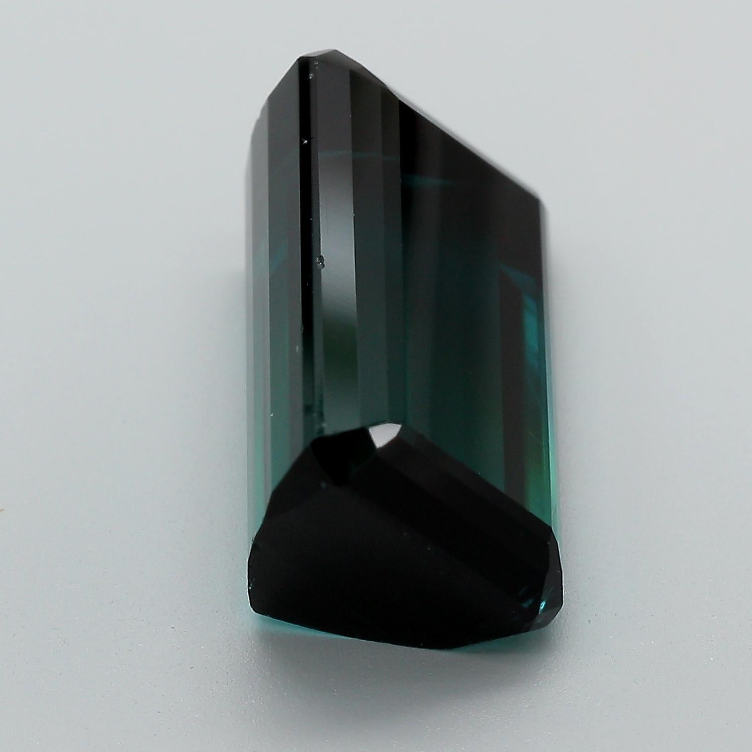 GIA zertifiziert 12,95 Karat Smaragdschliff Blauer Indicolith Turmalin Lose Edelstein im Angebot 1