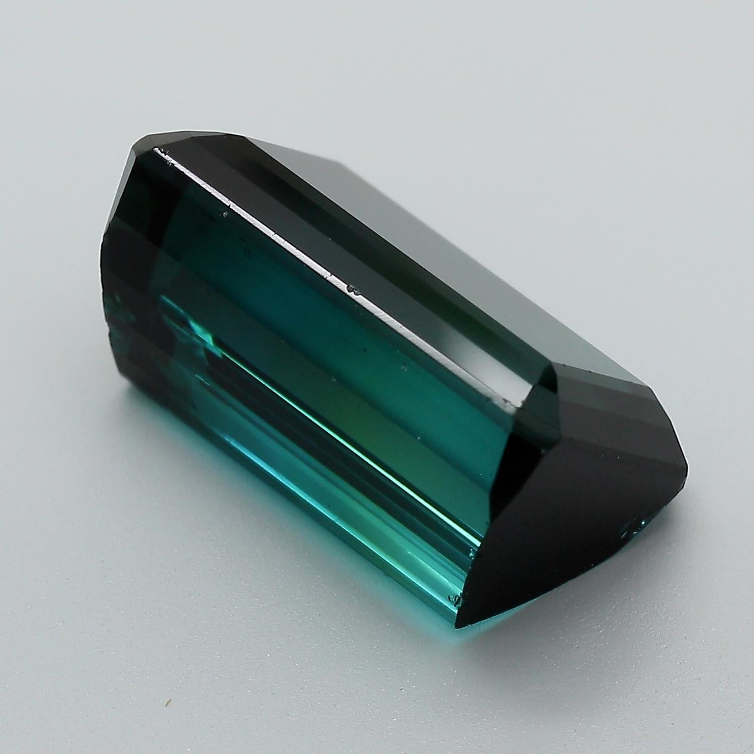 GIA zertifiziert 12,95 Karat Smaragdschliff Blauer Indicolith Turmalin Lose Edelstein im Angebot 3