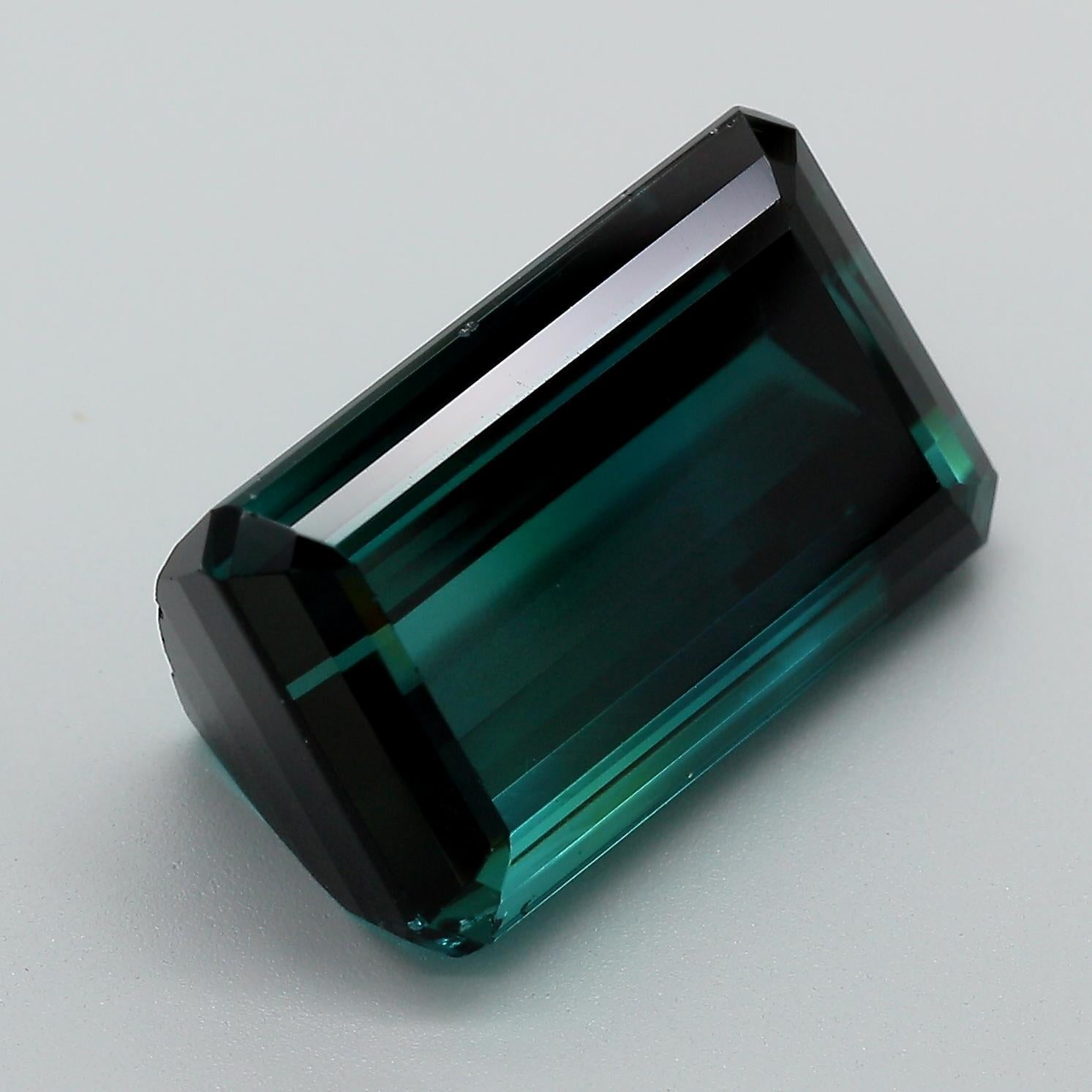 GIA zertifiziert 12,95 Karat Smaragdschliff Blauer Indicolith Turmalin Lose Edelstein im Angebot 4