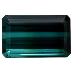 GIA Certified 12.95 Carat Emerald Cut Blue Indicolite Tourmaline Loose Gemstone