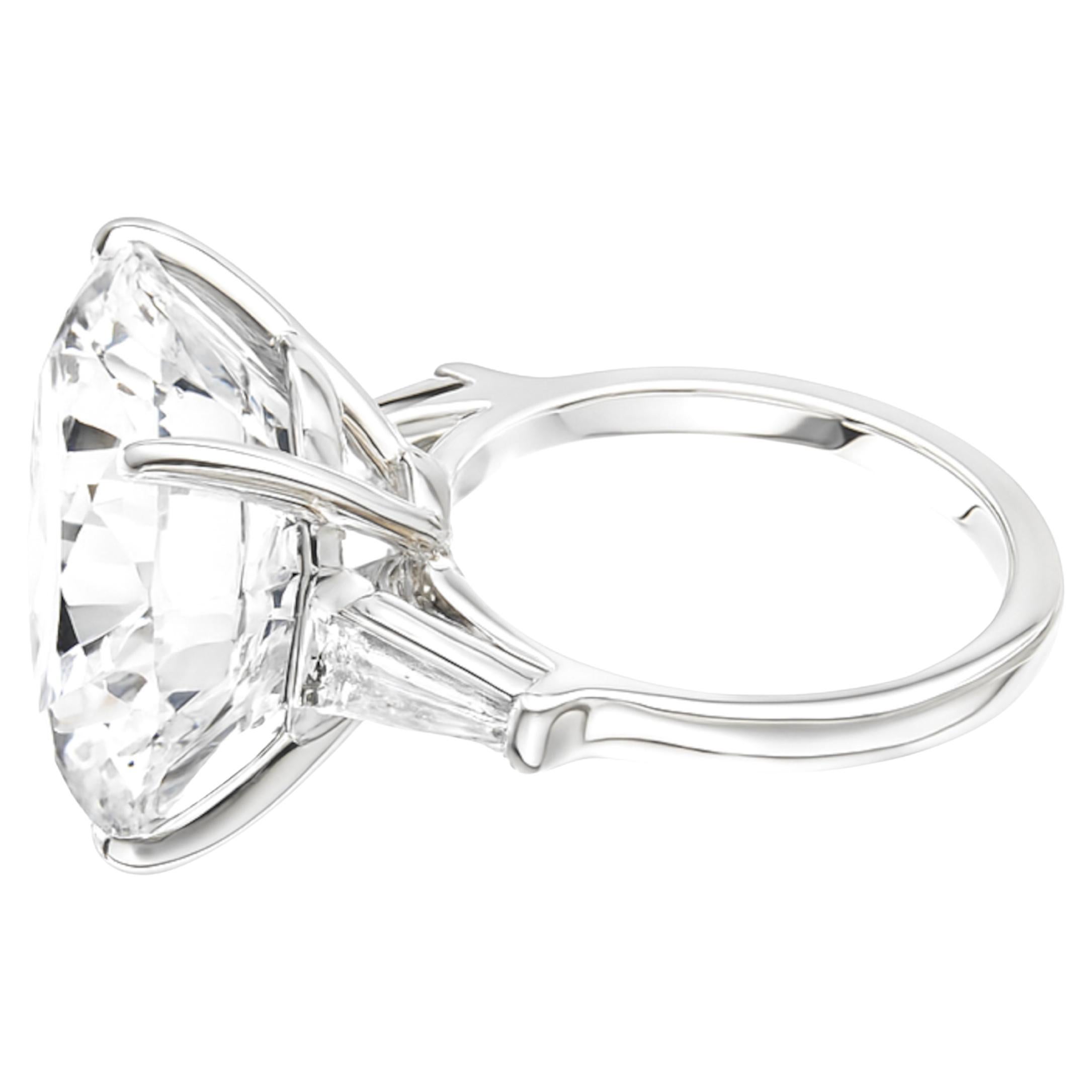 GIA zertifizierter 12,98 Karat D Farbe VVS2 Runder Brillant Diamantring (Zeitgenössisch) im Angebot
