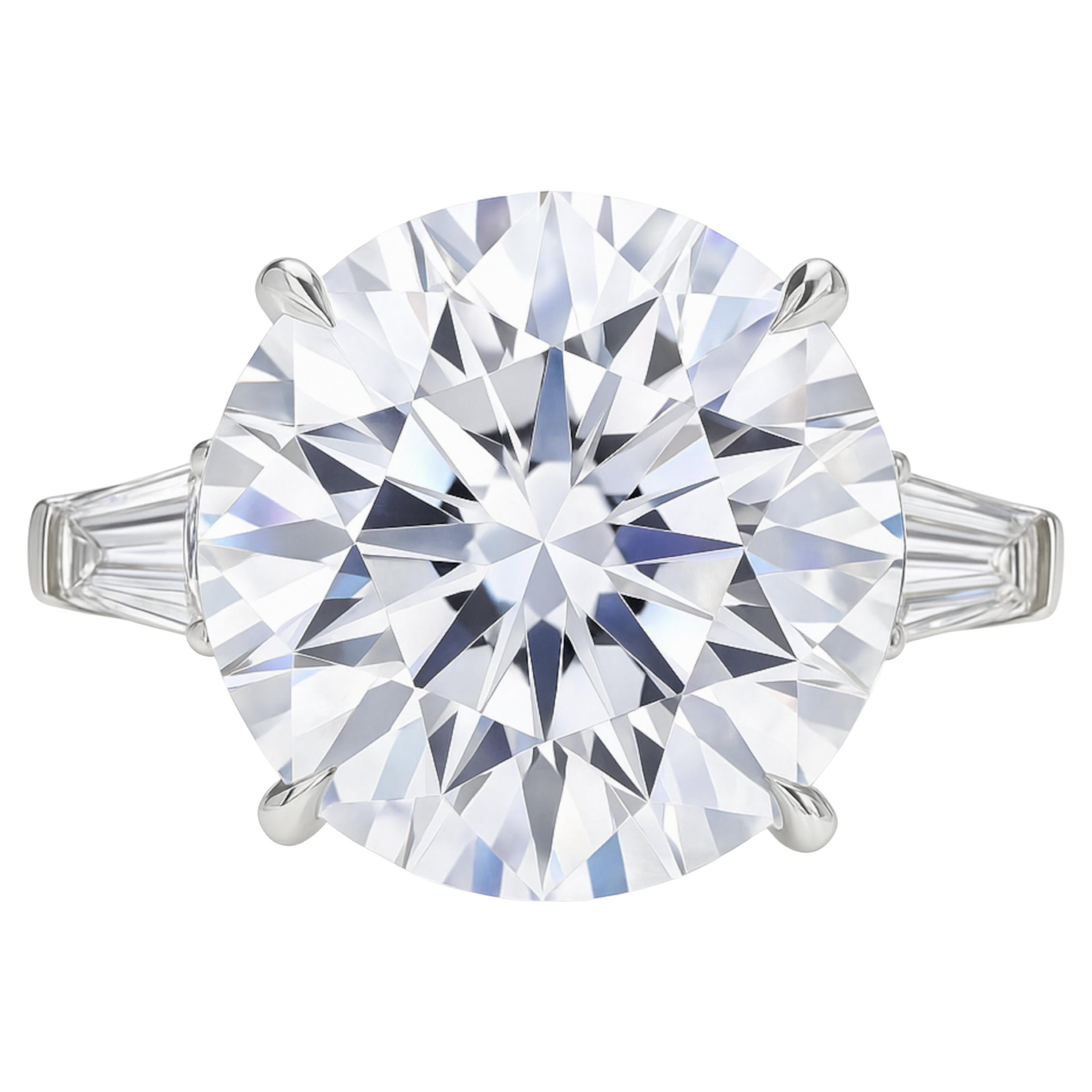 GIA zertifizierter 12,98 Karat D Farbe VVS2 Runder Brillant Diamantring