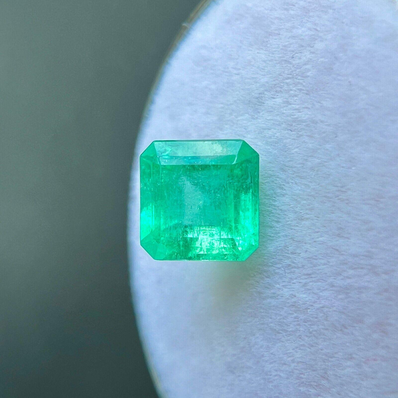 Women's or Men's GIA CERTIFIED 1.29ct Colombian Emerald Vivid Green Octagonal Emerald Cut Gem