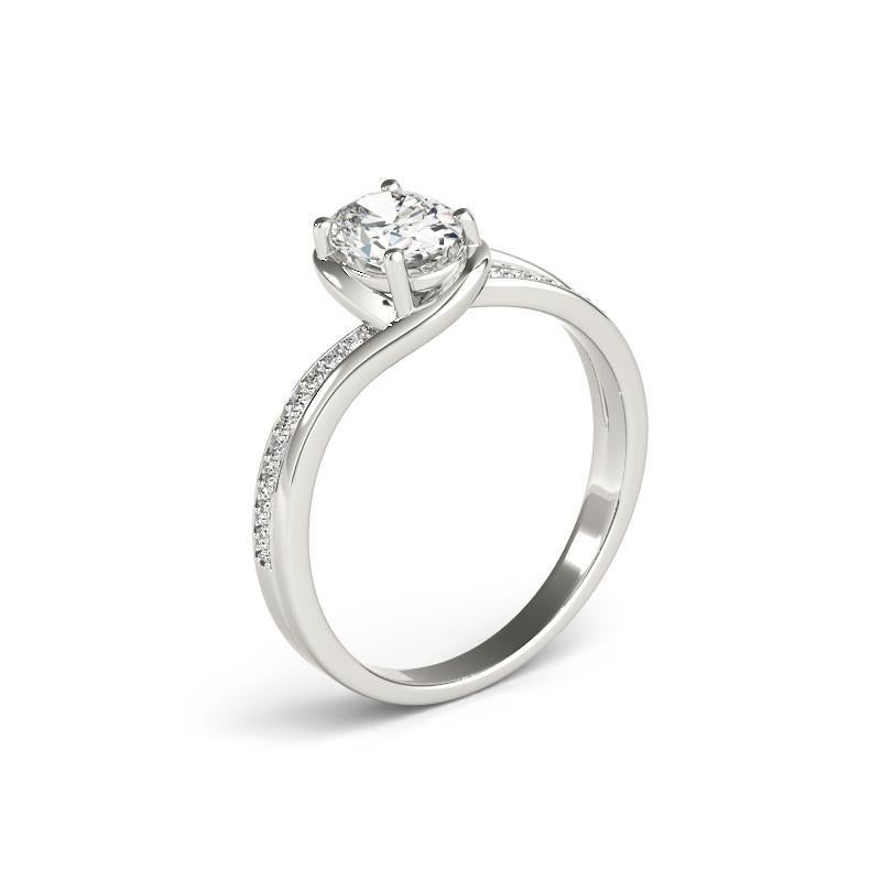 Donna GIA Certified 1.2ct Oval Curved Halo Split Band Pave Diamond Ring in vendita